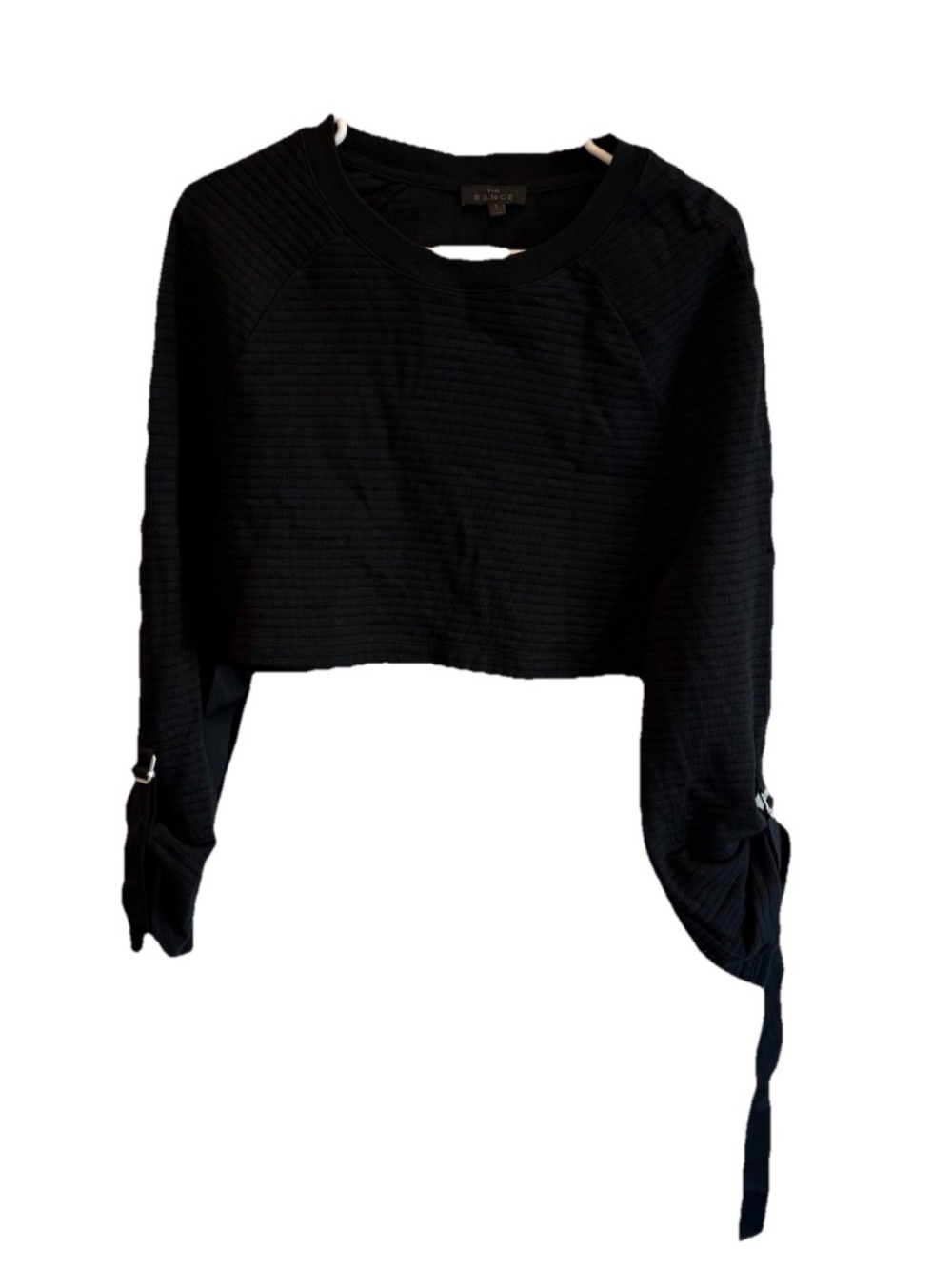 The Range Black Crop Sweater Buckle Tassels Size Small